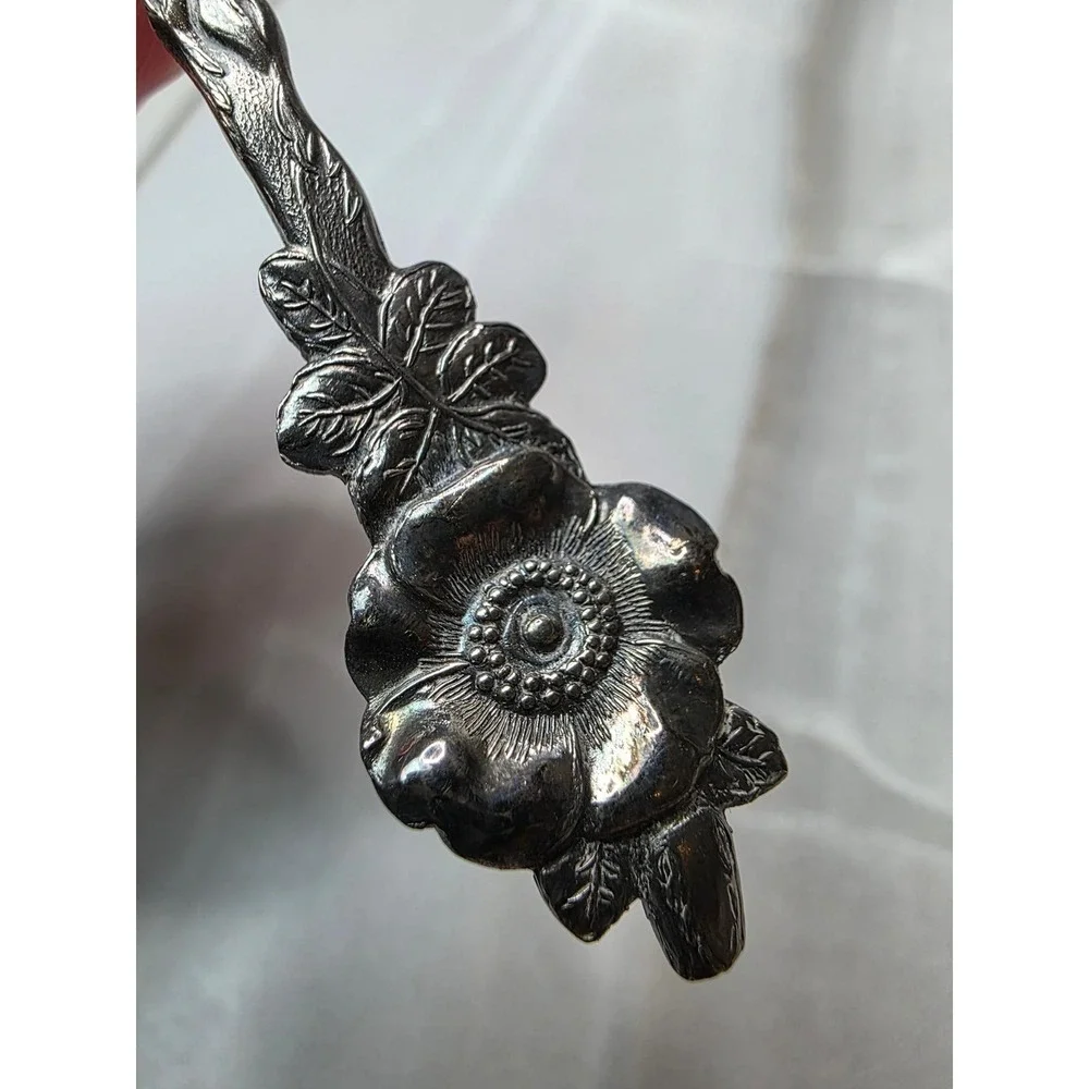 Reed & Barton Silverplate Floral Ladle and Leaf Spoon‎ Serving Set 2 Piece A6